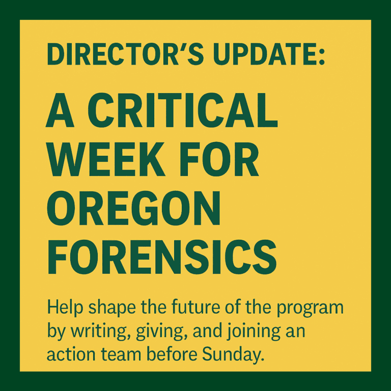 support Oregon Forensics program